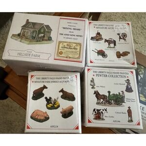 Liberty Falls Hillside Farm/Mining Scene Lot Of 4 AH182 AH196 AH224 AH121 Pewter